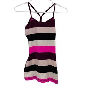 Lululemon Tank Women's Multi-color Striped T-Strap Sz 4